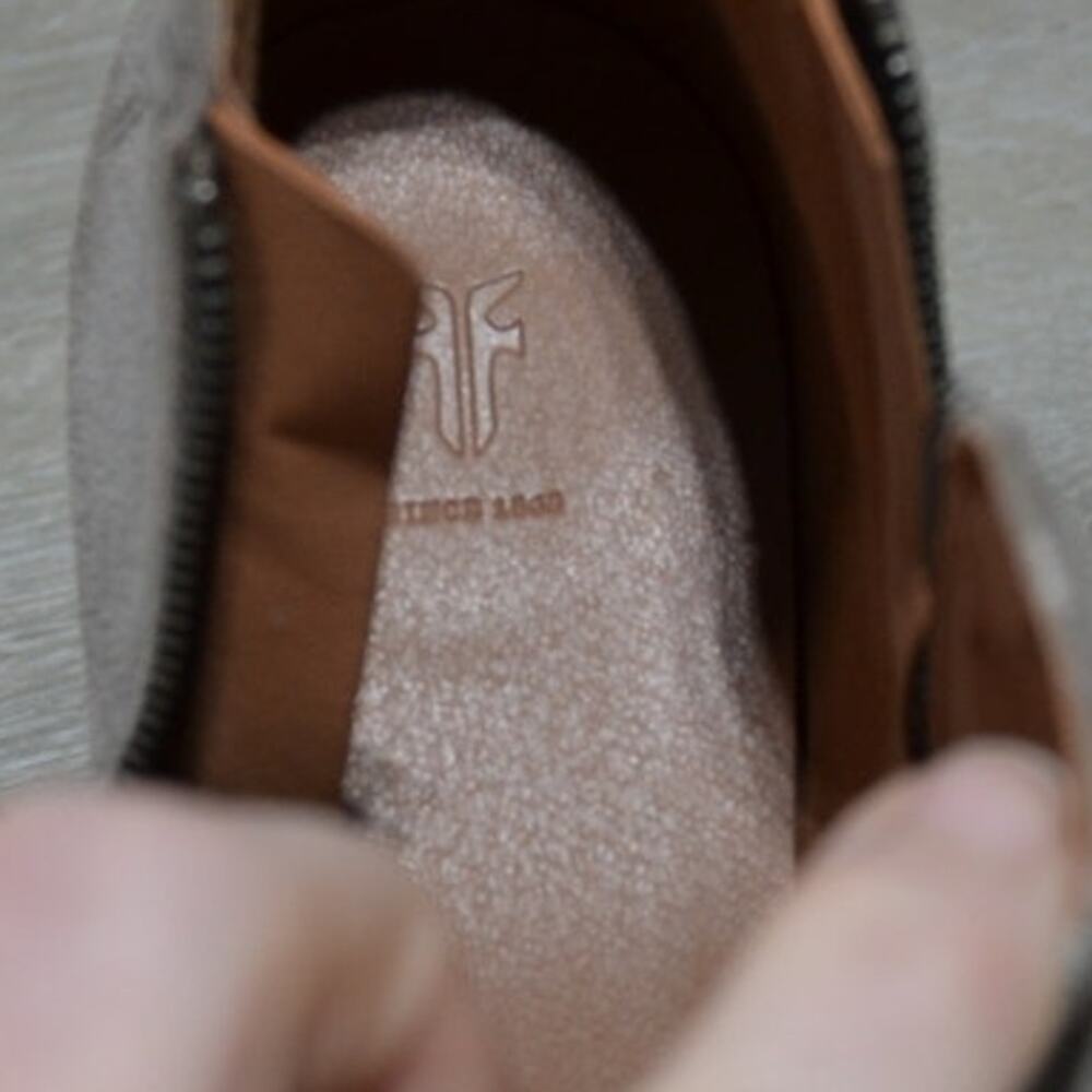 Frye Judith Double Zip Ankle Bootie Suede Leather Gray Size 9 - Picture 8 of 9